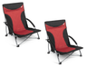 Kampa Sandy Low Beach Chair - Red Set of Two