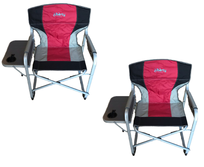 Liberty Folding Directors Chair - Red Set of Two