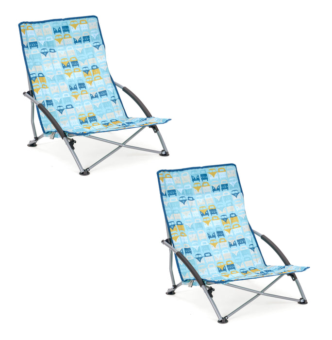 Volkswagen / VW Low Beach Folding Camping Chair - Set of Two