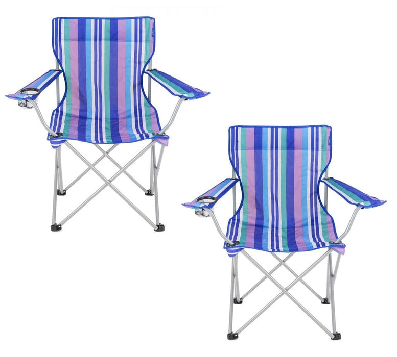 Yello Folding Camping Chair - Stripe Set of Two