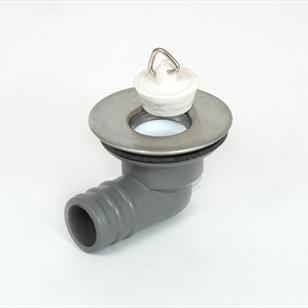 Sink Waste Outlet - Angled 3/4" Stainless Steel Top