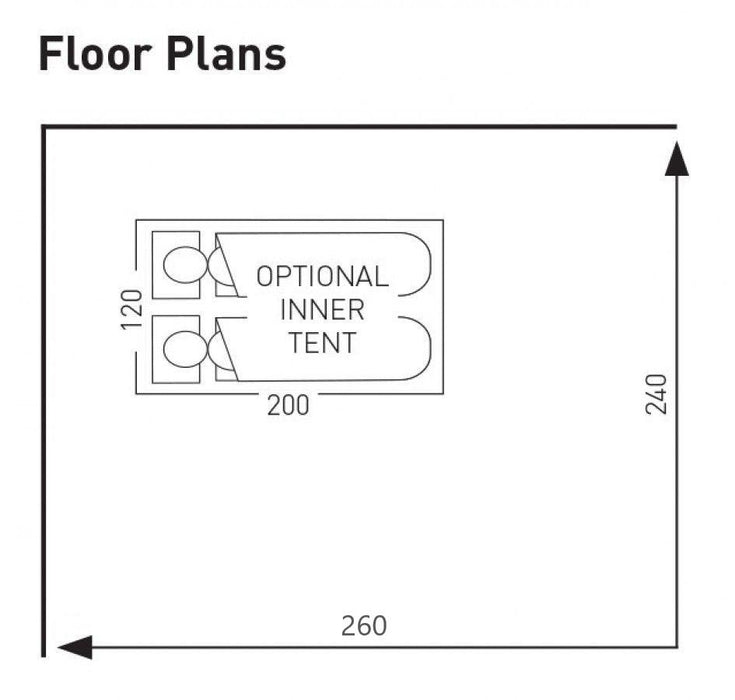 Sunncamp Swift 260 SC - Caravan Porch Awning - floor plan