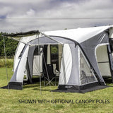 Sunncamp Swift 260 SC Air Inflatable Caravan Porch Awning  Showing Optional Canopy Poles