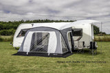 Sunncamp Swift 260 SC Air Inflatable Caravan Porch Awning showing the optional Side Sun Canopy