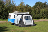 Sunncamp Swift Verao Van Awning 260 Low attached to caravan side angle