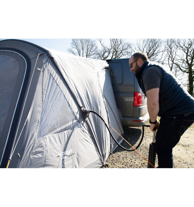 Vango Airbeam / Air Tent & Awning Pump lifestyle image of pump being used