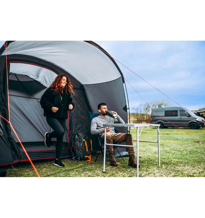 Vango Cove II Drive Away Awning Smoke - Low lifestyle image of front canopy 