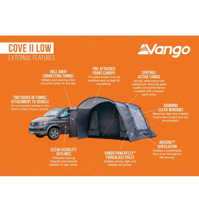 Vango Cove II Drive Away Awning Smoke - Low external features images