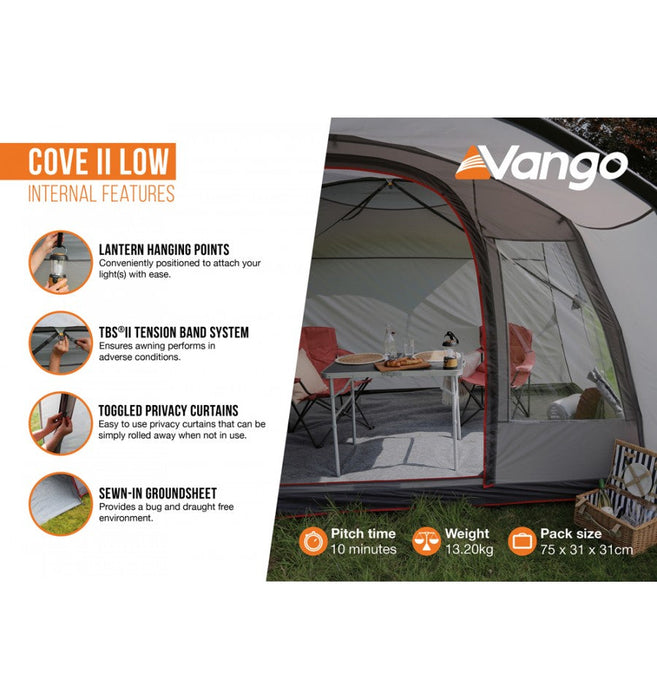 Vango Cove II Drive Away Awning Smoke - Low internal features image