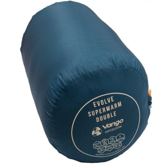 Vango Evolve Superwarm Double Sleeping Bag - Ecofriendly packed away in drawstring carry bag