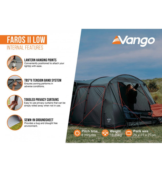 Vango Faros II Driveaway Awning Smoke - Low internal features images