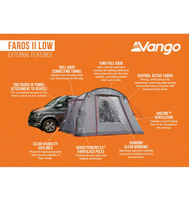 Vango Faros II Driveaway Awning Smoke - Low external features image
