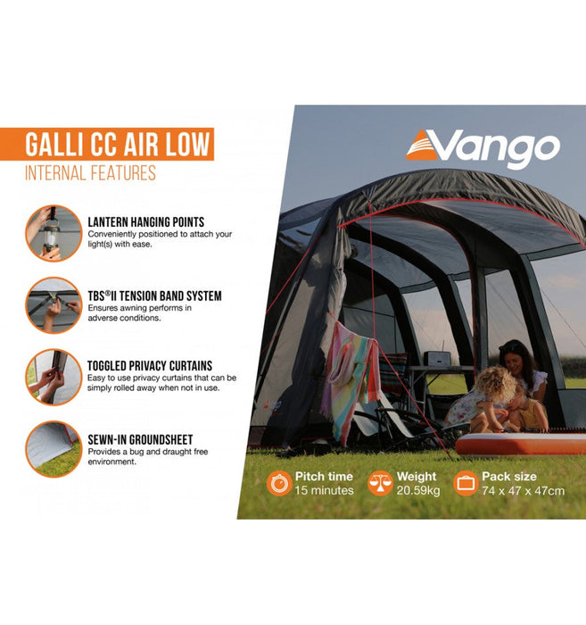 Vango Galli CC Air Inflatable Drive Away Awning - Low internal features images