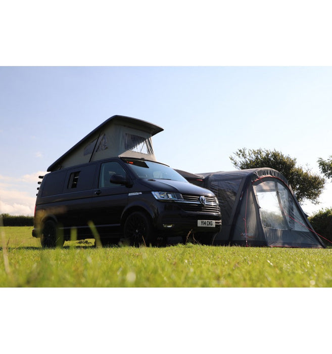 Vango Galli CC Air Inflatable Drive Away Awning - Low side view of van and awning lifestyle image