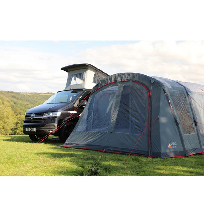 Vango Galli CC Air Inflatable Drive Away Awning - Low lifestyle close up of front of awning