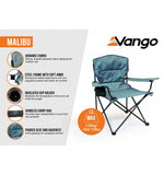 Vango Malibu Folding Camping Chair - Mineral Green features image