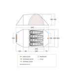 Vango Mokala 450 - 4 Berth Tent Floorplan