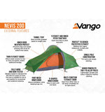 Vango Nevis 200 Pamir Green- 2 Berth Tent external features image