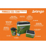 Vango Pinnacle 32 Litre 72 Hour Camping Cool Box 5 piece set cool box  features image