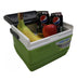 Vango Pinnacle 32 Litre 72 Hour Camping Cool Box 5 piece set lifestyle image of 4.5l cool box with cans, apple and banana 