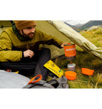 Vango Ultralight Heat Exchanger Cook Kit Grey / Cooking pot, cutlery and bowls lifestyle image of cook set in use 