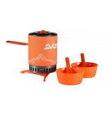 Vango Ultralight Heat Exchanger Cook Kit Grey / Cooking pot, cutlery and bowls - pot on stand with bowls and cutlery