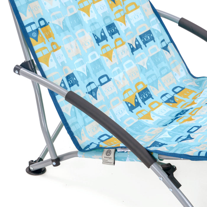 Volkswagen / VW Low Beach Folding Camping Chair - Feature padded arms