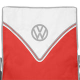 Volkswagen / VW Low Beach Folding Camping Chair - Red logo up close