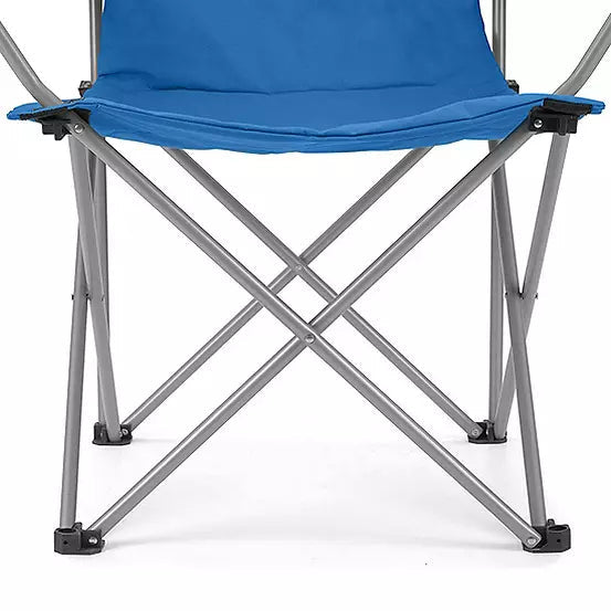 VW Deluxe Padded Chair - Blue clsoe up of sturdy leg frames