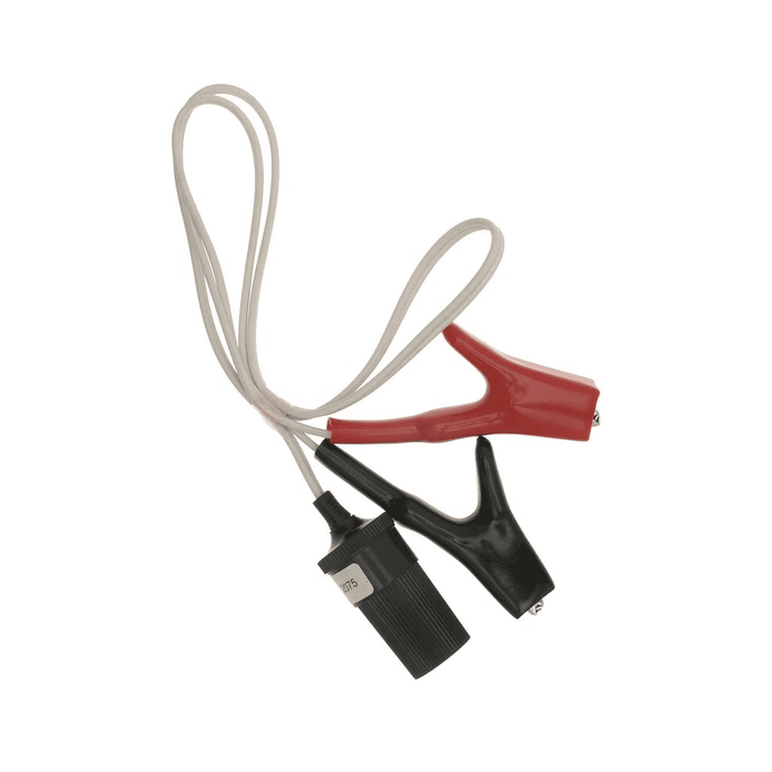 W4 Adapt-It 4 Cigar Socket - Crocodile Clips - Feature photo of Cigar socket to 2 fully insulated crocodile clips with 1 metre of cable in a white background