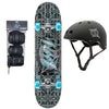 Xootz Doublekick 31 Inch Skateboard - Industrial (Helmet and Pads Package)