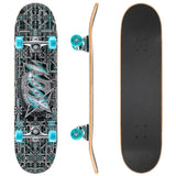 Xootz Doublekick 31 Inch Skateboard - Industrial - Different Angles