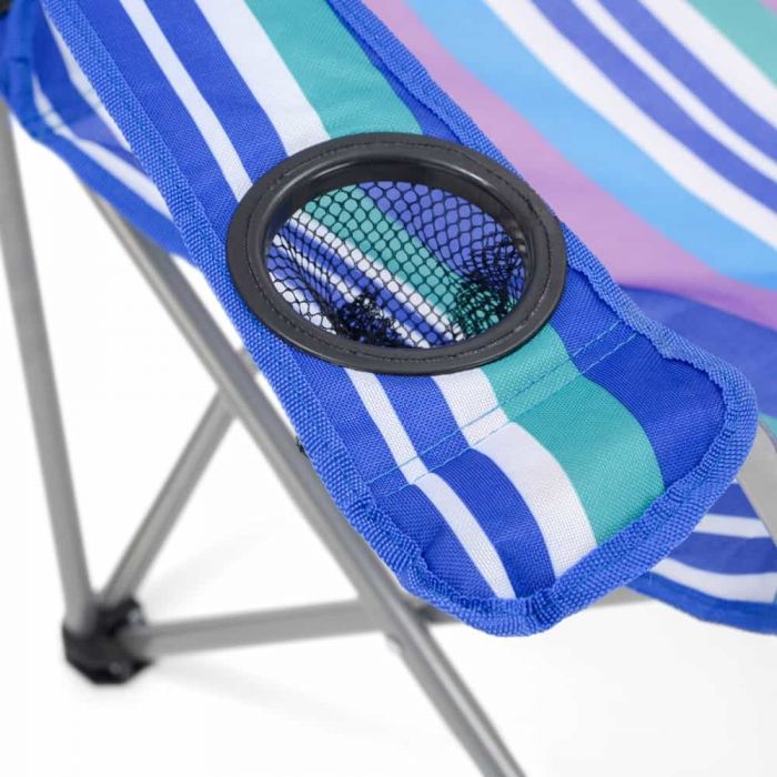 Yello Folding Camping Chair - Stripe Cupholder